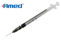 27g hipodermik iğne ile 1ml şırınga