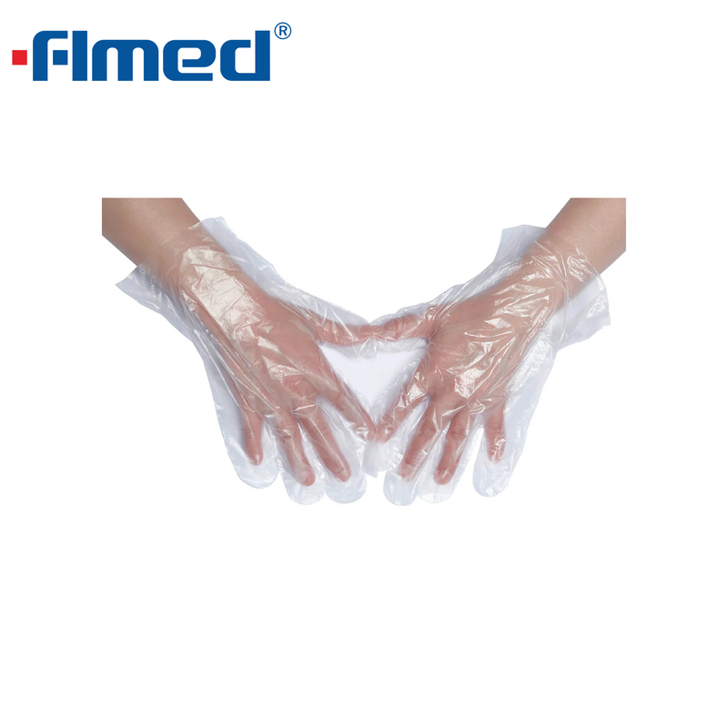 Temel tıbbi muayene için tek kullanımlık HDPE eldiven tozu ücretsiz 