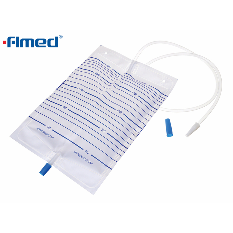 Ekonomik İdrar Torbası 2000ml Çıkış Çekme-İtme Valfli